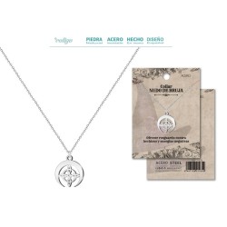 Colgante Nudo Bruja Acero  y cadena Plateado- Coleccion Nudo de Bruja